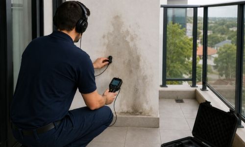Balcony leak investigation underway