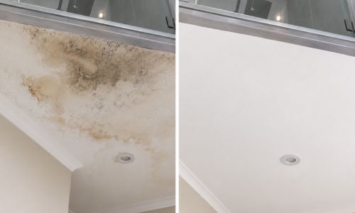 Ceiling stain below