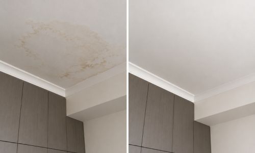 Ceiling stain from balcony