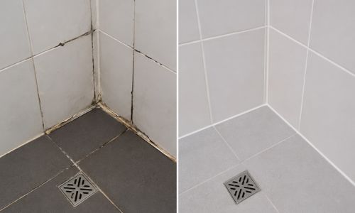 Failed grout and silicone