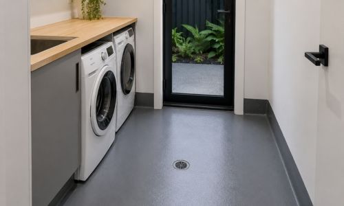 Laundry floor waterproofing finished by Pro Leak