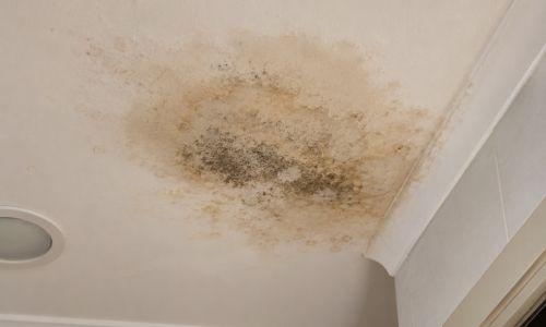 Membrane repair to stop a below-bathroom ceiling leak