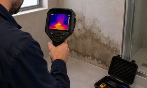 Thermal imaging leak detection on site